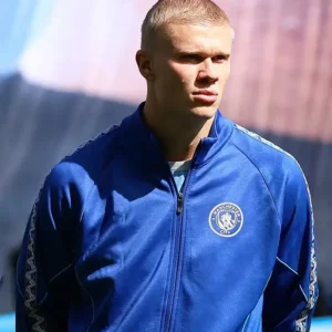 Striker Erling Haaland Blue Track Jacket