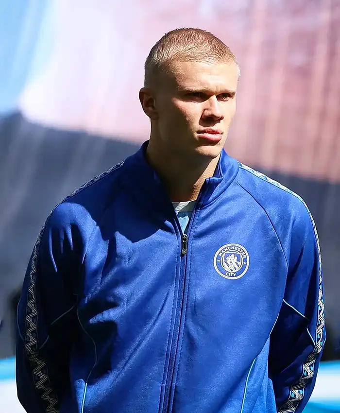 Striker Erling Haaland Blue Track Jacket