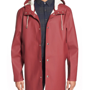 Stutterheim Stockholm Burgundy Hooded Raincoat