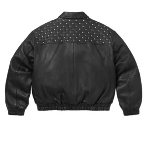 Supreme POPEYE FW26 Swarovski Studded Black Leather Jacket