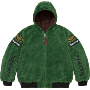 Supreme Vanson Leathers Reversible Quilted Hooded Green Jacket