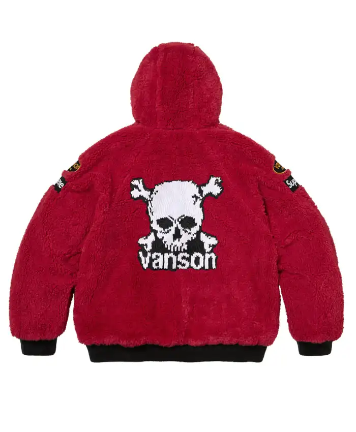 Supreme Vanson POPEYE FW26 Leather Reversible Red Hooded Jacket