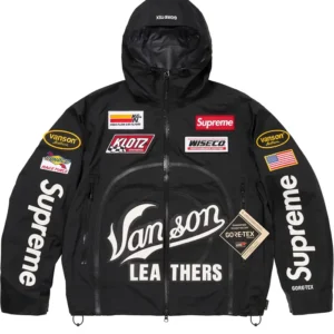 Supreme X Vanson Leathers GORE-TEX Shell Black Jacket