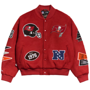 Tampa Bay Buccaneers Chalk Line Red Pennant Varsity Jacket