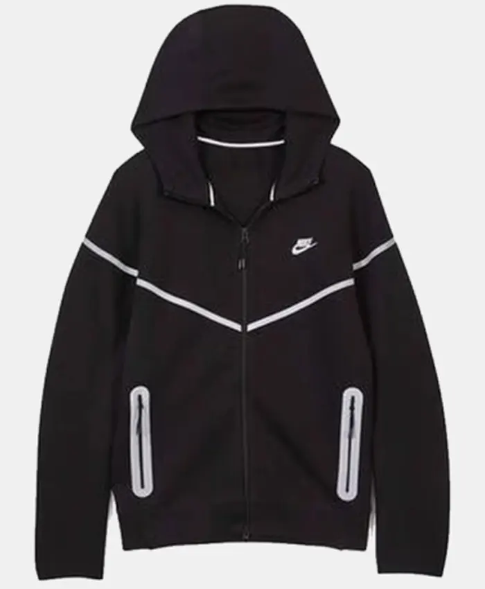 Tech Windrunner Reflective Black Fleece Jacket