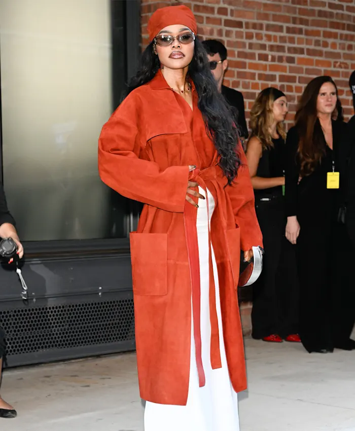 Teyana Taylor Calvin Klein SS27 NYFW Red Coat