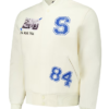 The Breakfast Club Freeze Max Shermer Cream Varsity Jacket