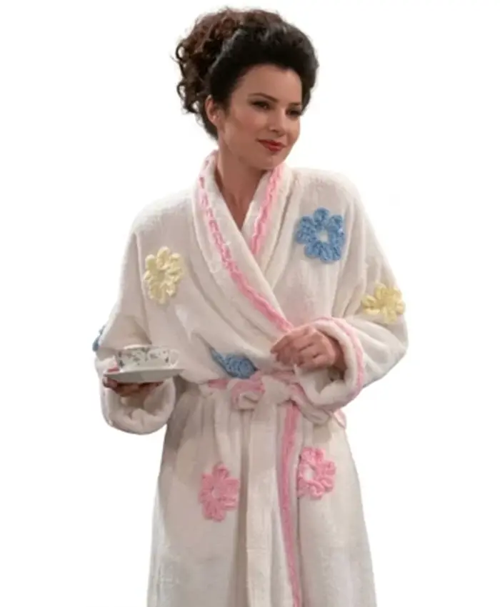 The Nanny Fran Drescher White Floral Bathrobe