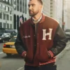 Travis Kelce Tommy Hilfiger Mixed-Media Varsity Jacket