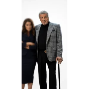 Tulsa King S4 Sylvester Stallone Grey Plaid Blazer