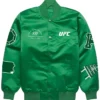 UFC 330 Full-Snap Green Satin Bomber Jacket