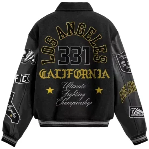 UFC 331 Full-Snap Black Varsity Jacket