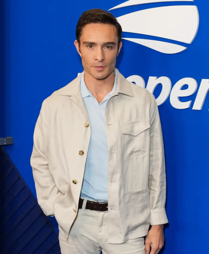 US Open Tennis 2026 Ed Westwick Beige Jacket