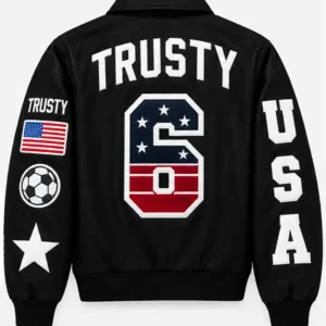 USMNT Black Leather Jacket