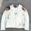 Under Armour x 424 White Leather Jacket