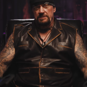 Undertaker Looking for Cena Brown Leather Vest