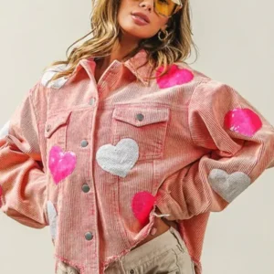 Valentines-Day-Love-Sequin-Jacket-Pink-Color-front-