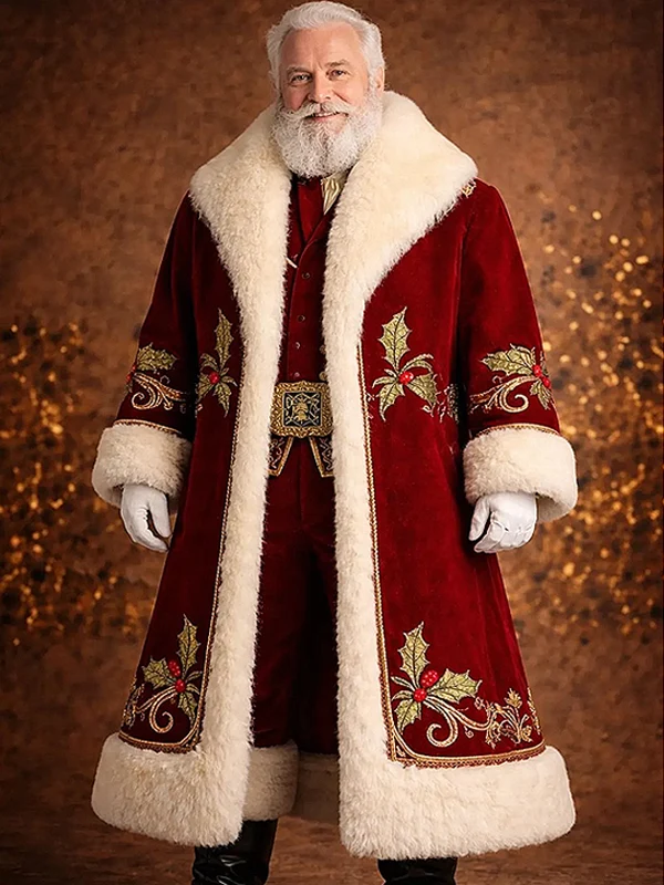 Velvet Embroidered Santa Coat