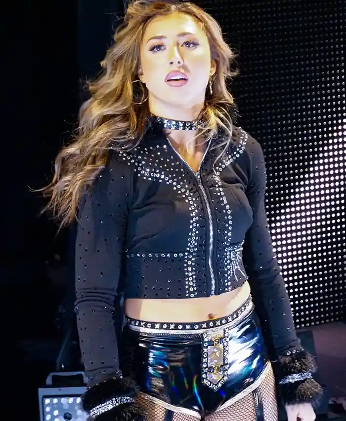 WWE NXT Adriana Rizzo Black Cropped Jacket For Sale