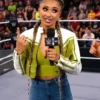 WWE NXT Kelani Jordan Cropped Moto Leather Jacket