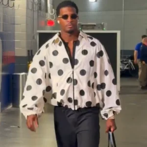 White And Black Polka Dot Jacket