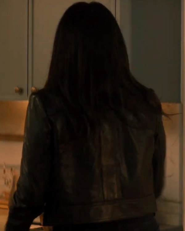 Women’s Black Leather Crop Jacket