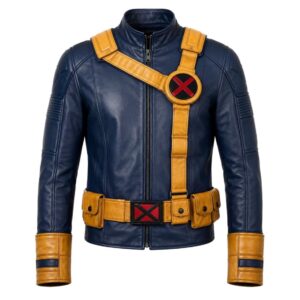 X Men Cyclops Navy Blue Leather Jacket