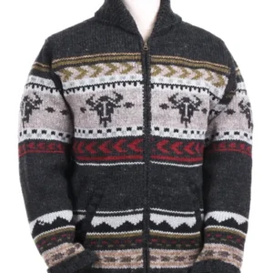 Yellowstone Nordic Pattern Zip-Up Knit Sweater