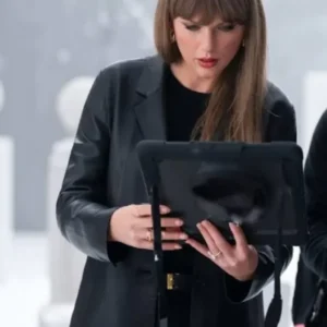 brown Taylor Swift Patient Zero Leather Coat