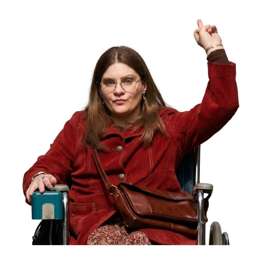 buy Being Heumann 2026 Ruth Madeley Red Coat