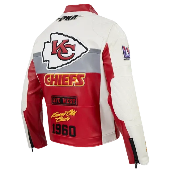 Chamarra De Piel NFL Kansas City Chiefs Moto Jacket - Image 3