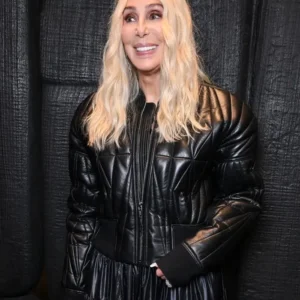 buy Cher NYFW Event Black Leather Jacket