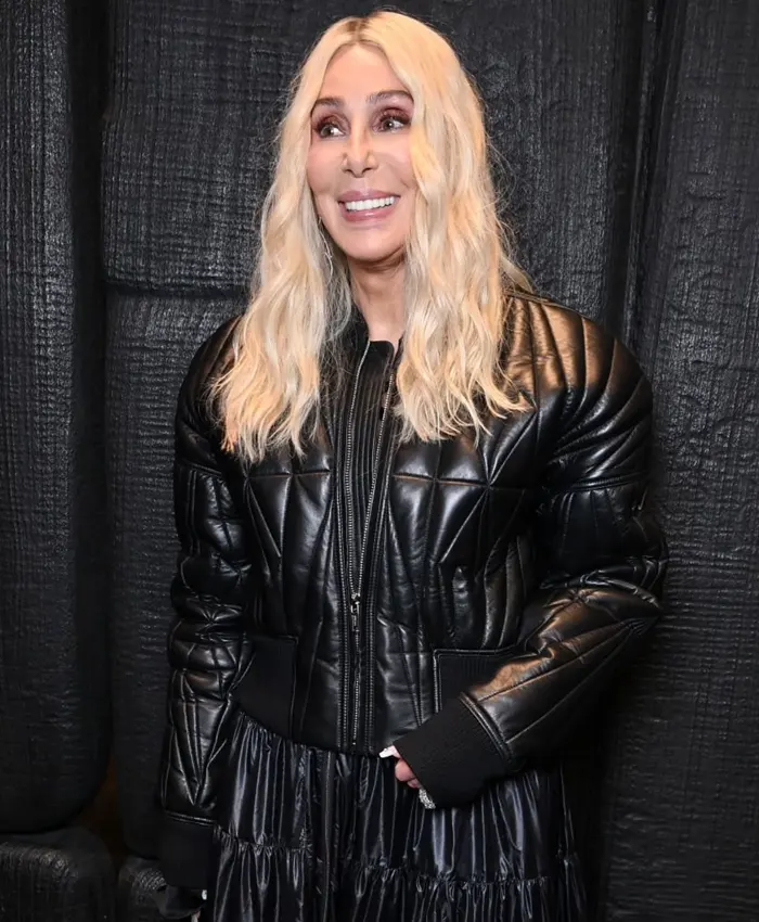 buy Cher NYFW Event Black Leather Jacket