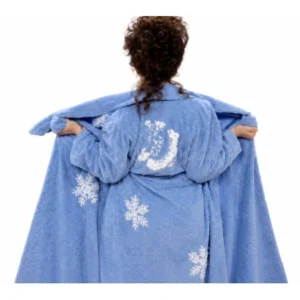 buy Fran Drescher The Nanny Blue Snowflake Bathrobe