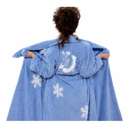buy Fran Drescher The Nanny Blue Snowflake Bathrobe