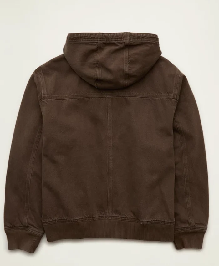 buy now AE x Lamine Yamal Brown Hooded Denim Jacket