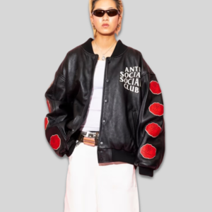 buy now ASSC Petal To The Metal Leather Varsity Jacket For SAle