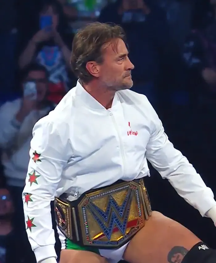 buy now CM Punk El Verdugo Mexico City Tribute White Bomber Jacket