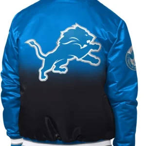 buy now Detroit Lions Starter Blue Pass Rush Varsity Jacket
