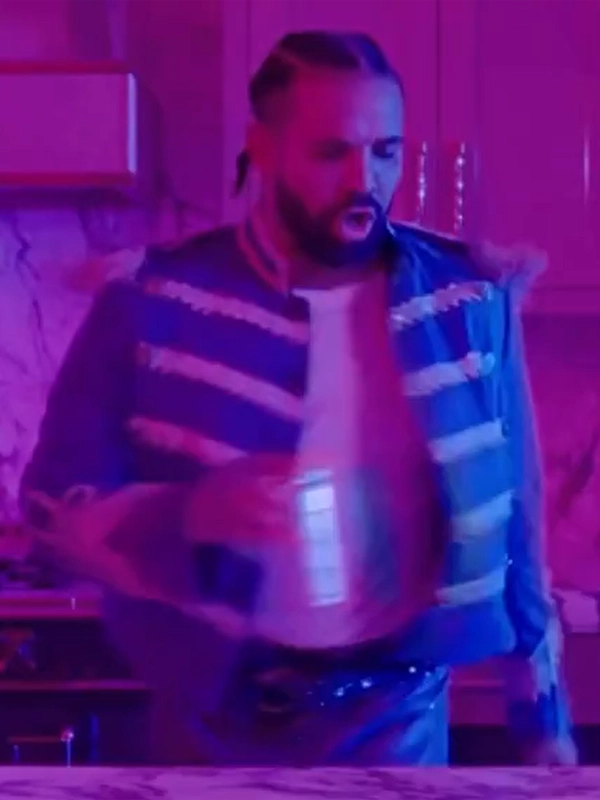 buy now Drake X FOMO Cheetah Print Blue Jacket