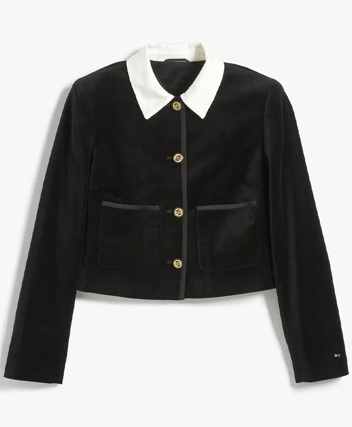 buy now Jisoo Tommy Hilfiger Black Velvet Band Jacket