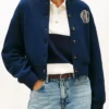 buy now Jisoo Tommy Hilfiger Varsity Fleece Bomber Jacket