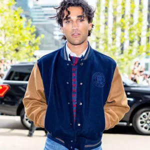 buy now Josh Heuston New York Fashion Blue Wool-Blend Varsity Jacket