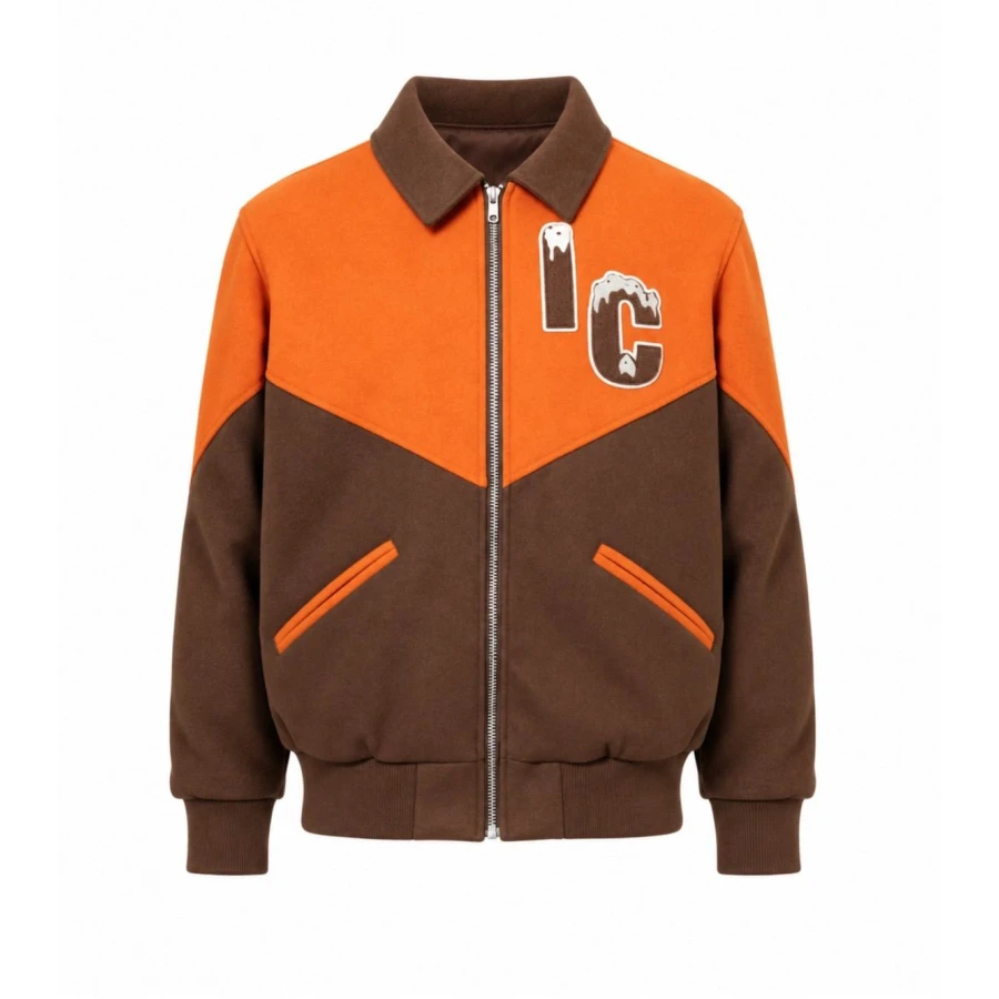 buy now Kill Jackie 2026 Orange and Brown Varsity Jacket