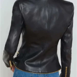 buy now Marisa Abela Black Leather Blazer