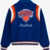 buy now NY Knicks Malbon Golf Blue The Garden Varsity Jacket