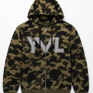 buy now Playboi Carti YVL x BAPE Camo Hooded Jacket