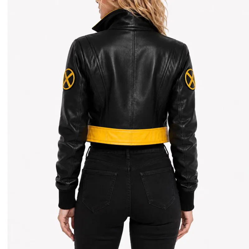 buy now Rogue X-Men 97 Cropped Black Leather Jacket