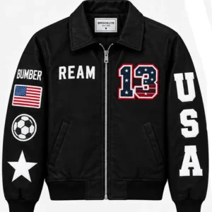 buy now Team USMNT Black Leather Jacket