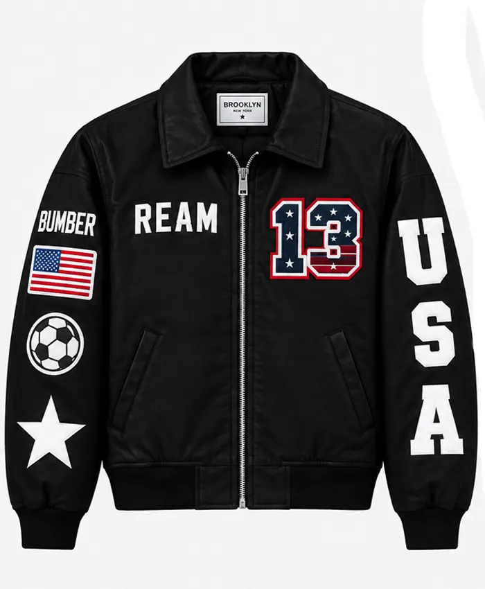 buy now Team USMNT Black Leather Jacket